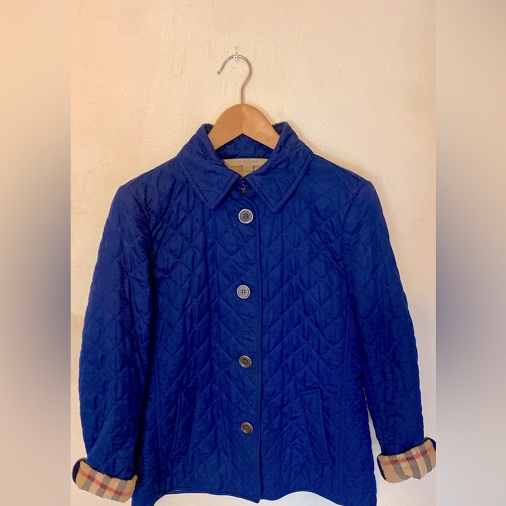 Burberry Blue Puffer Jacket Quilted Design